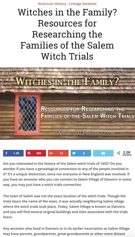 Witch ancestry database